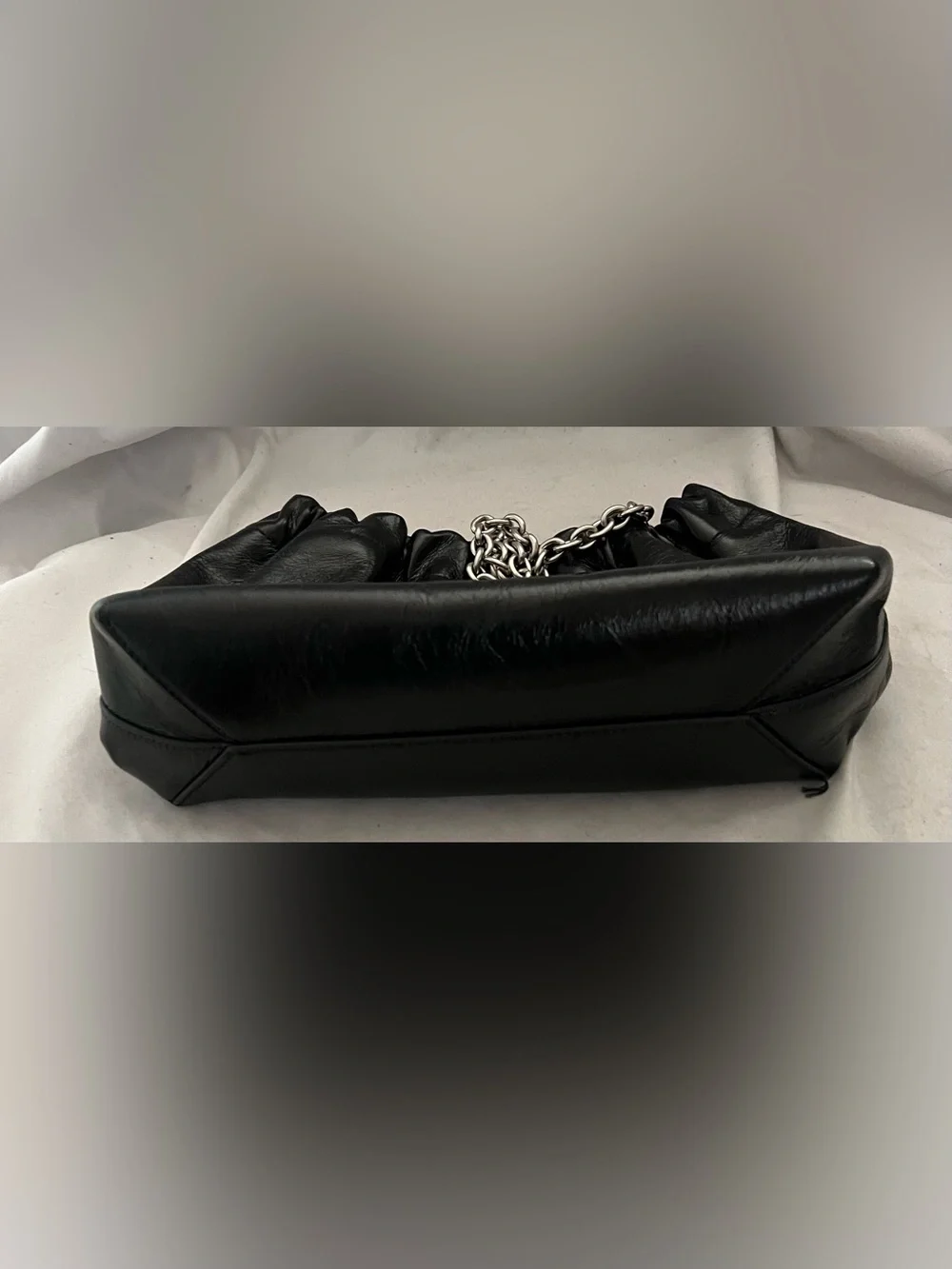Reformation DAHLIA Black Leather Chain Bag $348 New